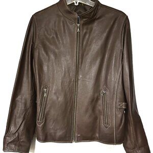 TIBOR brown leather jacket in XL